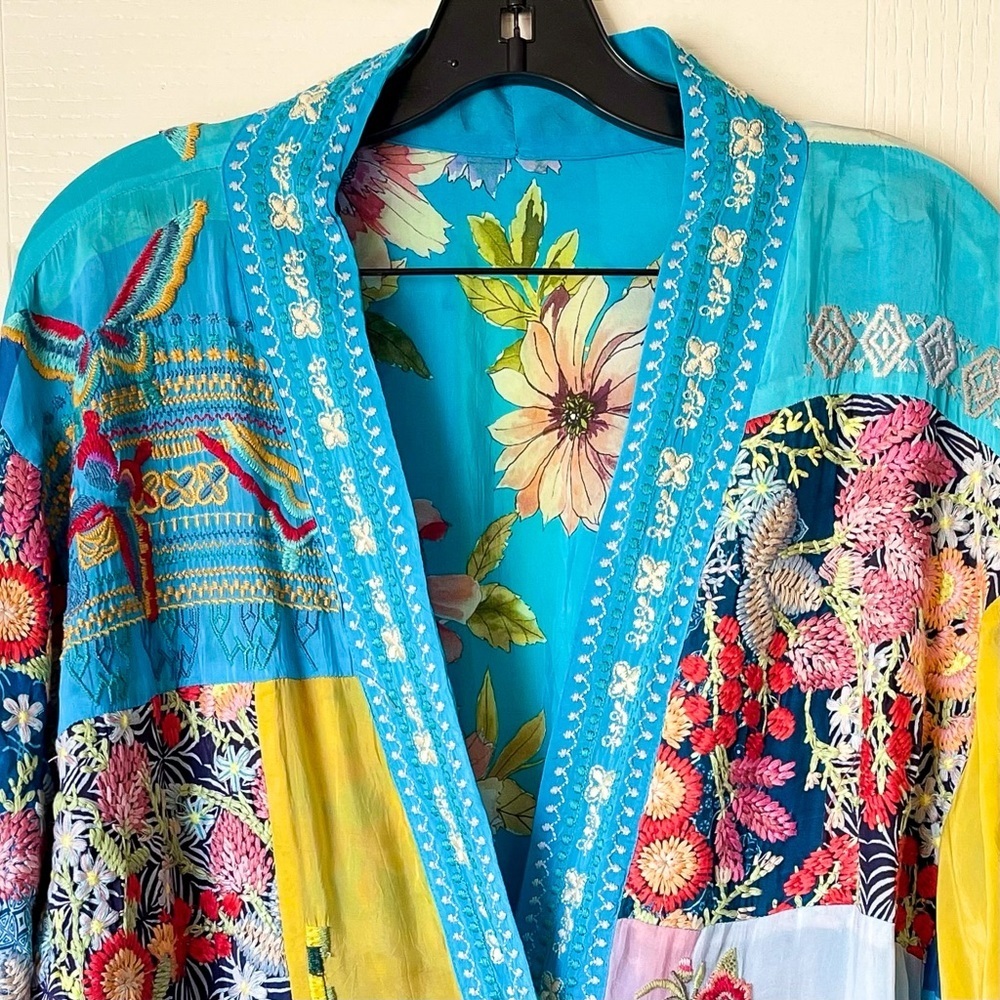 Johnny Was Samba Patchwork Reversible Kimono Flor… - image 8